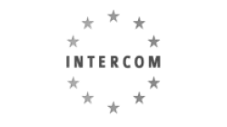 Logo blanc et gris Intercom