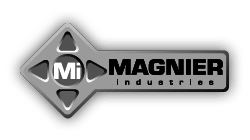 Logo blanc et gris Magnier Industries