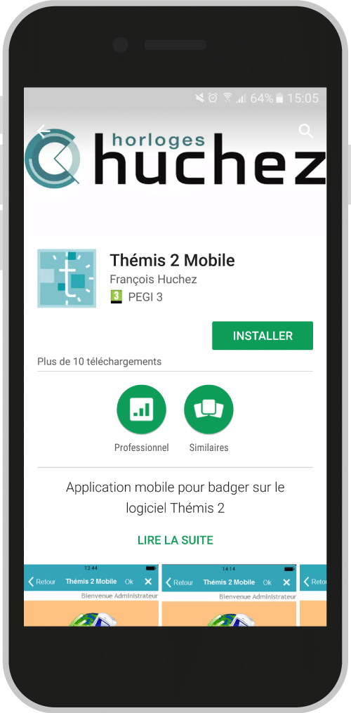 Application pointage Thémmis de Huchez pour Android